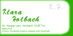 klara holbach business card